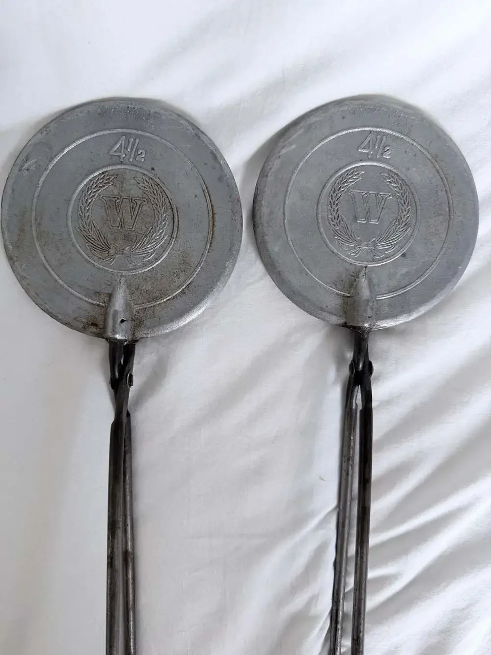Vintage Traditional Kuih Kapit Love Letter Mold Egg Roll Maker Aluminum Pan Set